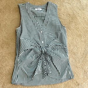 Casual Bar III striped green and white sleeveless top!